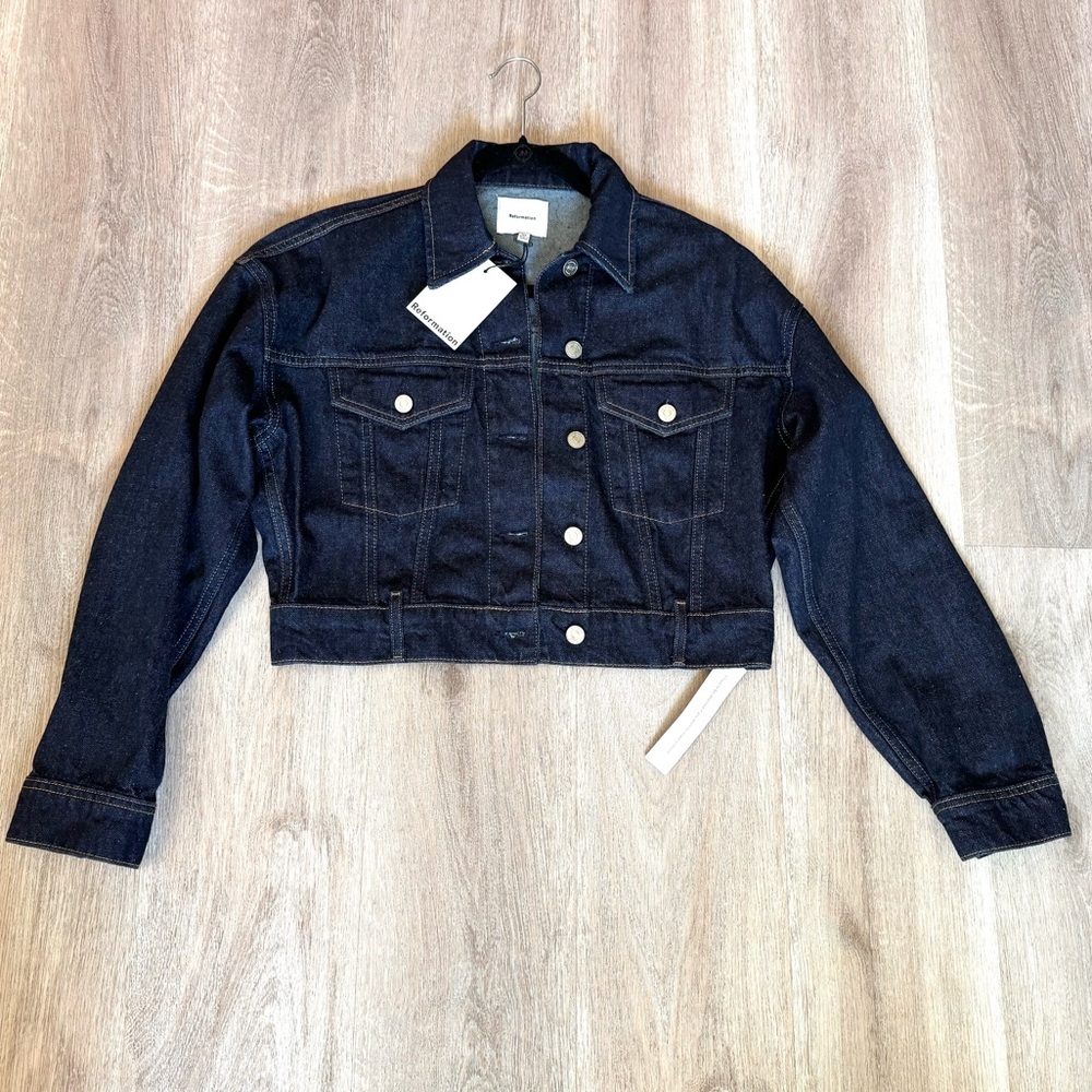 New with tags Reformation Jori Dark Blue Denim Jacket XS